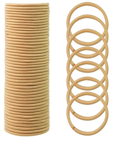 HXC Blonde Hair Bands 4mm Blonde Bobbles Elastics Hair Ties No Damage 50Pcs | Blonde Bobble Hairbands No Metal Elastic Ponytail Holders for Thick Hair Women Men Girls Kids