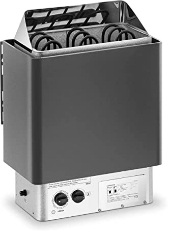 Wlikoci Sauna Stove Internal Control Stainless Steel Sauna Oven Heating Tool for Sauna Room 30 to 110 °C Overheating Protection Thermostat Sauna (6KW)