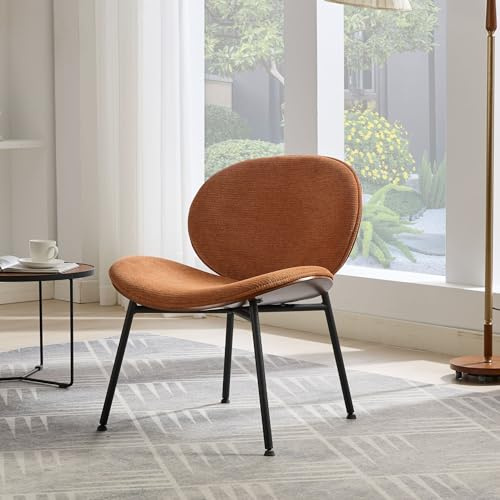Chair Single Side Chair Tripod,Orange Fabric Lounge Chair in Walnut Comfortable Backrest,Orange Color,SW1871OG