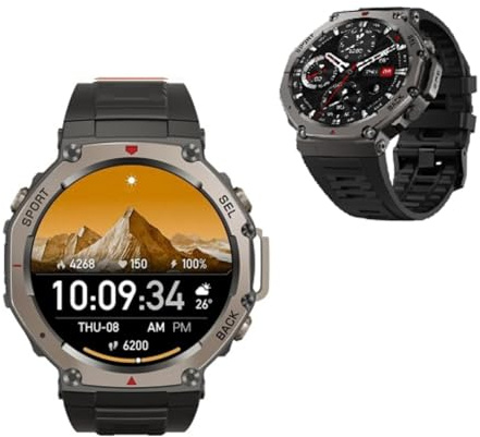 ZWOIVHE Sekoda GPS Sports Smartwatch,Monitor De Ritmo Cardíaco Y Sueño,6 Sistemas De Satélite GPS Doble Banda,170 Modo Deportes De Aventura,para Android iPhone (Negro)