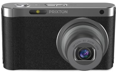 PRIXTON Cámara Digital 4K UHD 64MP Discovery DC650, Cámara de Fotos con Wi-Fi y App, Estabilización Anti-Shake, Detección Facial, Zoom Óptico 6X, Pantalla IPS 2,88, USB-C, MicroSD hasta 256 GB