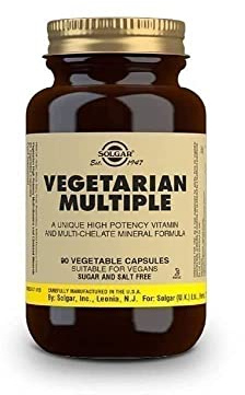 Solgar Vegetarian Multiple Vegetable Capsules - Rich in Iron, Essential Vitamins & Minerals - Contains B12 and B Complex - Health Supplement - Vegan, Vegetarian, Kosher - Pack of 90