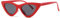 kimorn Sonnenbrillen für Damen Metallscharniere Clout Goggles Sonne Gläser K0566 (Rot&Schwarz)