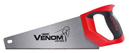 Draper Venom 12ppi/11tpi Tool Box Saw | Second Fix Double Ground Blade 350mm| DIY Tools Woodworking Handsaw | 80878