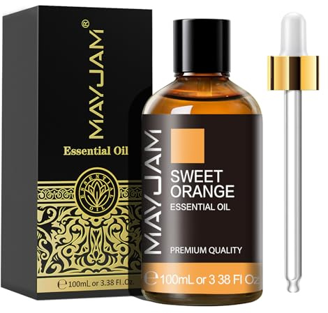 MAYJAM Sweet Orange Essential Oils 100ML, Sweet Orange Oil for Diffuser, Humidifier, DIY, Home, Office