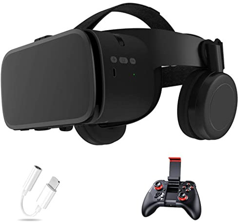 Lunette 3D VR, Casque de Réalité Virtuelle, Casque VR, Contrôleur Bluetooth Smartphone pour iPhone 13 Pro Max/13 Pro/13/12/11, pour Samsung Galaxy S21, Huawei, Xiaomi séries ( Color : B , Size : Ios )