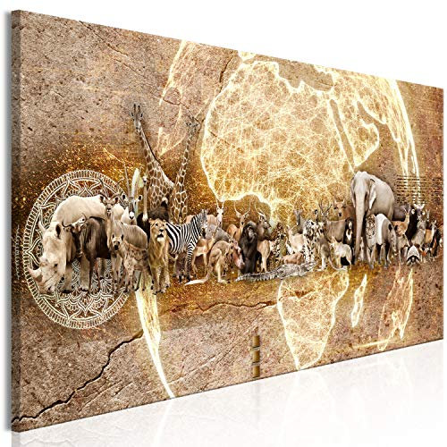murando Cuadro Acústico Animales 120x40 cm espuma acústica absorbe el sonido aislamiento lienzo de 1 pieza Impresión Artística Decoración de Pared Africa g-C-0312-b-a