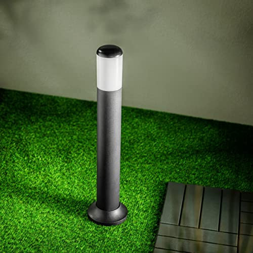 CGC Lighting Outdoor Post Light Black Bollard Garden Outside Pathway Driveway Landscape E27, Mains Power