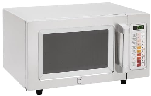 METRO Professional Microonde GMW1125, Acciaio Inox, 1000 W, 25 L, per Piatti di Ø 30 cm, Controllo Touch, 100 programmi, Timer di 60 min, Display LED, Illuminazione interna, argento