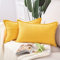 Madizz 2er Set kurzen Chenille Zierkissenbezüge weicher dekorativer Kissenbezug für Sofa, Schlafzimmer Kissenhülle Gelb 30x50 cm Rechteckig