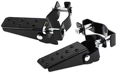 Pedales Reposapiés para Motocicleta 1 par de Negro de acero bicicleta de la motocicleta piezas del pedal del marco del pie uña puede ser modificado for requisitos 25mm-30mm Estribo Moto (Color : Negr