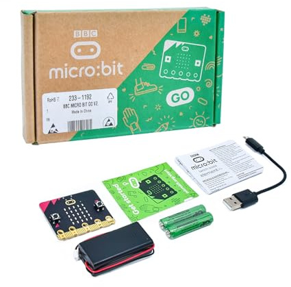 KEYESTUDIO BBC Microbit V2 Kit de démarrage (Paquets Micro:bit V2 Go Kit) avec Carte de développement Officielle BBC Micro:bit V2 pour Le Codage et la Programmation