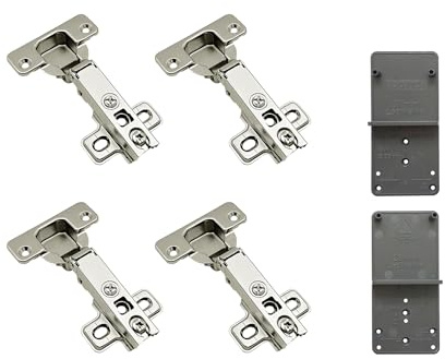 LOOTICH 105 Grado Battuta Esterna Cerniere per Porte 35 mm senza Ammortizzatore con Chiusura Automatica Cucina Cerniera Armadio Porta per Ante Mobili 4 Pezzi