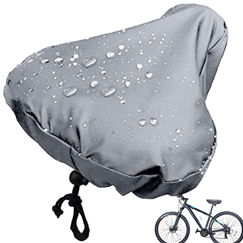 Raypontia Housse de siège de vélo - 27 x 24 cm - Housse de Selle de vélo Contre la Pluie - en Tissu - Couche PVC - Imperméable - Unisexe - Gris