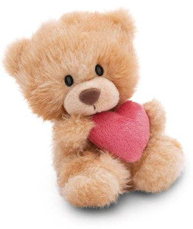 NICI Kuscheltier Bär mit Herz 18cm - hellbraun - Stofftier aus weichem Plüsch, niedliches Plüschtier zum Kuscheln und Spielen, für Kinder & Erwachsene, tolle Geschenkidee - 61559