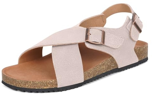 Sandali Moda Donna Sandal in Pelle Sandalo Scarpe con Bassi Estivi Eleganti Morbido Comodo Rosa 38