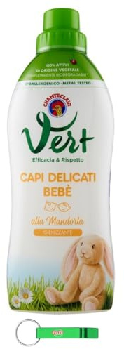 Chanteclair Vert Detergente líquido para ropa Capi Delicati Bebè almendra – Detergente higiénico para ropa delicada – 750 ml + llavero Beni Culinari gratuito