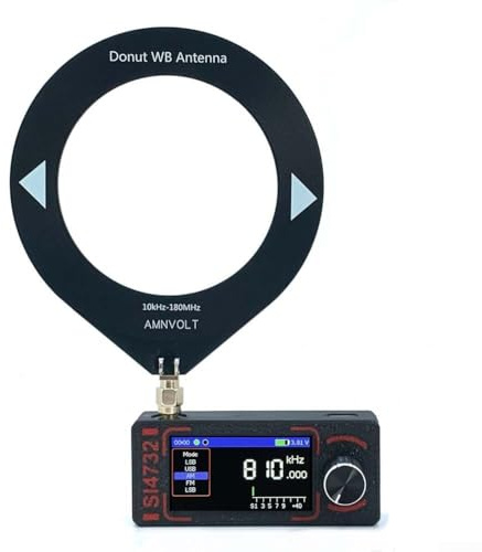 Volakebeing AMNVOLT SI4732 Receptor de radio de banda completa FM AM SW LSB USB para DSP radio de bolsillo con pantalla IPS de 1.9 pulgadas, batería de 800 mAh, altavoz integrado compatible con