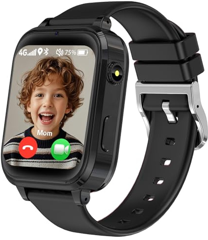 kaacly Montre Connectée Enfant GPS, 4G Montre Intelligente avec Chat Familia,SOS,Mode Classe,Appels Vidéo,Chat Vocal,Téléphone,Podomètre, IP68 Étanche Smartwatch pour Garçons Filles