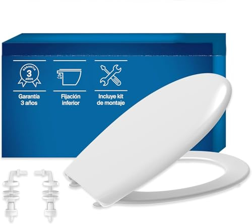 Tapadera y asiento para WC Victoriosa, original, color blanco, material poliresina. Piedra Ganadora A801398004 taza Váter Water (Calidad Basic (Largo 436 cm.)) (Clásico Basic)