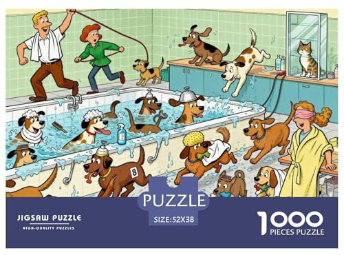 Pet Shop Area lavaggio cani Puzzle in Legno Impermeabile Puzzles Da 1000 Pezzi Per Adulti Colorati Puzzle Per Decorazioni Domestiche