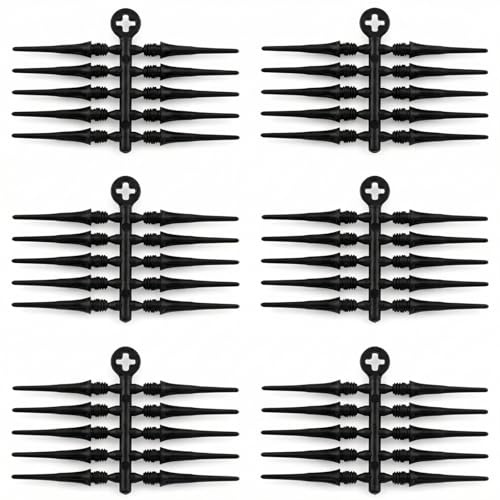 Foilswirl 60 Pcs 2ba Electronic Dart Tips Points Plastic Dart Tips - Universal Plastic Soft Tip Points(Black)