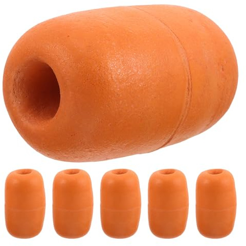 POPETPOP 6 Pièces Bouée d'ancrage Orange Ovale en PVC pour Pêche Crabe Résistance aux UV Intempéries, pour Élevage Piscicole et Bateaux