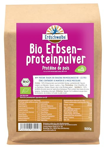 Erdschwalbe Bio Erbsenprotein - Veganes Eiweißpulver - 1 Kg