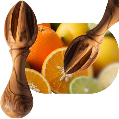 Holy Land Market citruspress, handsnidat, hårt olivträ, av Betlehem, 14 cm