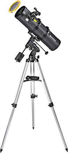Bresser Spiegelteleskop Pollux 150/750 mit Smartphone Kamera Adapter und hochwertigem Objektiv-Sonnenfilter, inklusive Montierung, Stativ und Zubehör