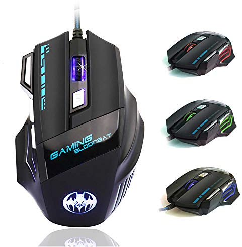 ELLENNE Ratón gaming profesional 6800DPI 7 teclas USB LED RGB LAPTOP JUEGO GM02