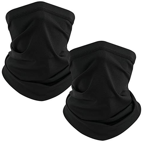 TICONN Neck Gaiter Face Cover Scarf, Neck Warmer Breathable Sun & Wind-proof for Skiing Fishing Hiking Cycling (Quick Dry, Black)