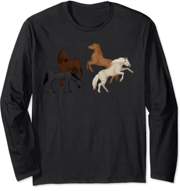 Lustiges Pferde-Motiv mit lustigem Aufdruck Langarmshirt