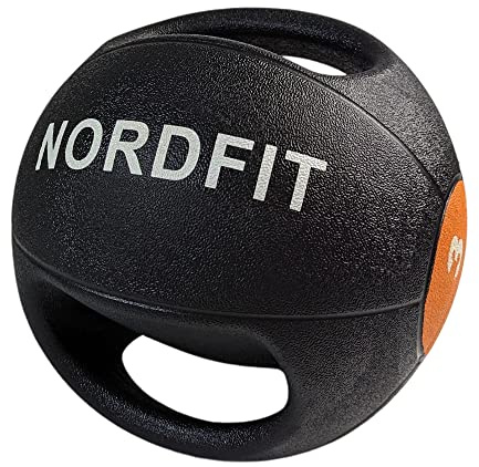 NORDFIT Medicine Balls with Handles – 4kg, 5kg, 6kg, 8kg and 10kg Medicine Ball – Anti-Slip Surface – Low Bounce – Fitness and Home Gym Equipment (3)