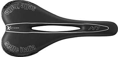Selle Italia X1 X-Cross Flow - Selle Vélo Tout-Terrain, VTT, Cadre Alliage FeC, Flat Fit, Trou Anatomique - Taille Unique S2, Noir