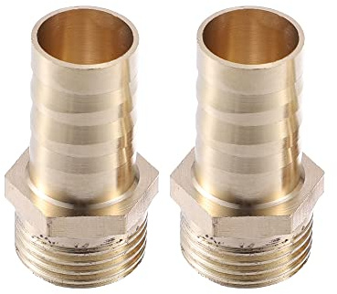 A ABSOPRO 2 Pcs Raccord Cannelé 1/2 BSP Mâle Fil Raccord Laiton 16mm Connecteur Tuyau
