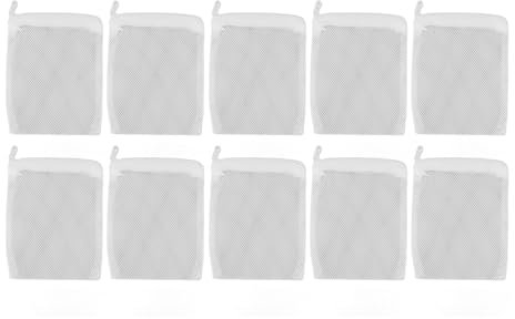HEEPDD 10Pcs Aquarium Filter Media Bags Fine Mesh Bags with Zipper Closure for Activated Carbon, Peat Fiber, Ceramic Rings