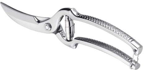 Thiru Premium Cesoie per pollame - Cesoie da cucina per professionisti - Meccanismo a molla facile da usare per destri e mancini - Cesoie per carne con blocco di sicurezza e fodero