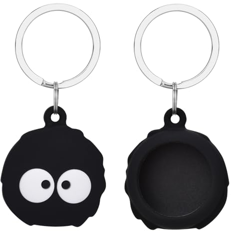 AirTag Cartoon-Muster-Schutzhülle, Airtag weiche Silikonhülle, Zubehör umfasst Schlüsselring/Taschenanhänger/Gepäckanhänger/Hundehalsbandanhänger (3813)