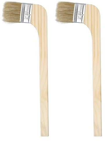 sourcing map 2 pinceles de pintura de 5 cm de ancho, reutilizables, variedad de ángulos, pintura de radiador, pintura de látex, pintura al óleo, muebles, paredes, mejoras del hogar