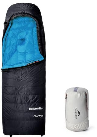 Naturehike CW700 Sacco a pelo in piuma ultraleggero, portatile, compatto, invernale, 4 stagioni, per adulti e bambini, all'aperto, campeggio, escursioni, viaggi, con sacco a compressione