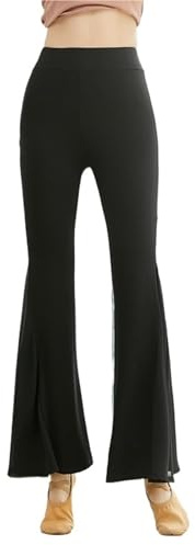AOEGBY Pantaloni da Ballo Pantaloni da Ballo Latino da Donna Autunno Costume da Danza del Ventre for Adulti Pantaloni da Pratica Svasati Pantaloni Sportivi(Black,M)