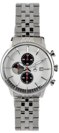 Generisk original MB herrkronograf armbandsur kompatibel med Daimler lastbil, rostfritt stål silver/vit