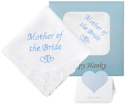 Mother of the Bride Handkerchief Wedding Handkerchiefs Something Blue Gift for Mother of the Groom Keepsake Hanky