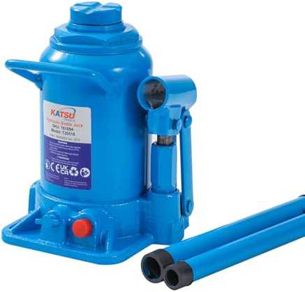 KATSU Tools Low Profile Stubby Hydraulic Bottle Jack 16 Ton Heavy Duty Lifting Jack for Auto Repair Vehicle Maintenance 161094