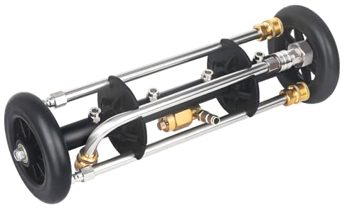 DUSICHIN Undercarriage Cleaner Water Broom Pressure Washer Attachment, 16 Inches Undercarriage Washer, Pressure Washer Underbody Cleaner 4 Extension Wands 4 nozzles for Garden Hose Too DUS3202