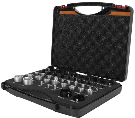 Jiawu Vérificateur de Filetage d'hécrou et de Boulon 44 Pièces, Jauge de Taille d'Écrou et de Boulon, Impérial et Métrique, Boîte de Dimensionnation 'Écrous et de