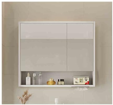 Wall Mounted Bathroom Cabinet with Mirror Double Door Vanity Storage Shelved Washbasin nizer Stylish and Functional Bathroom Furniture for Space Saving Solutions.