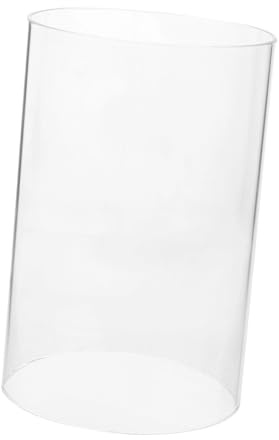 Tofficu Photophore en Verre Transparent Cylindrique 10X15 CM, Manchon sans Fond pour Bougies Chauffe-Plat, Protection Coupe-Vent Stable, Accessoire Déco Intérieur et Évènementiel