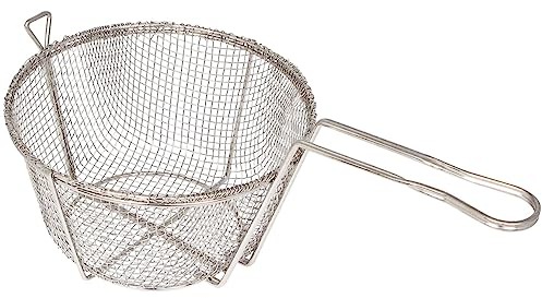 Winco 9 1/2 Silver Fry Basket Round, Wire